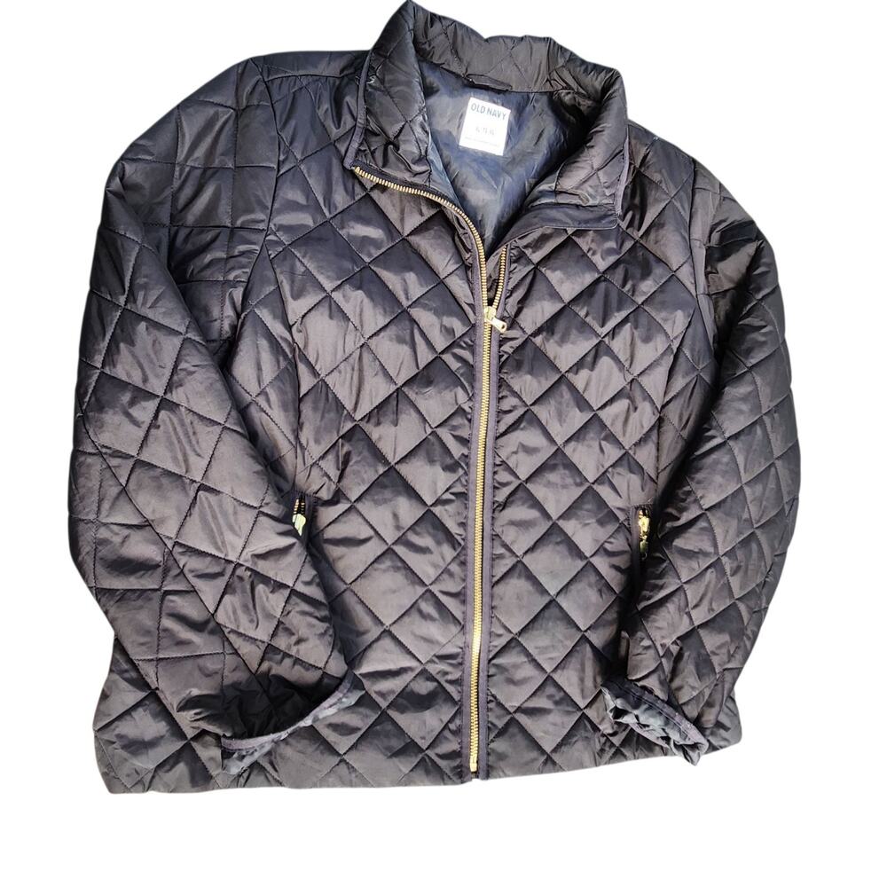 OLD NAVY WOMEN LIGHT PUFFER JACKET COAT BLACK QUILTED CLASSIC CASUAL CAPSULE XL